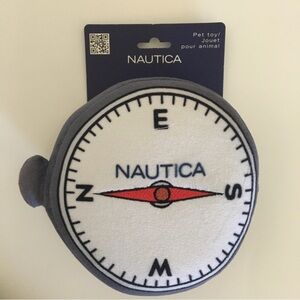 NEW Dog Toy Plush Stuffed Gray Compass with Squeaker | Nautica